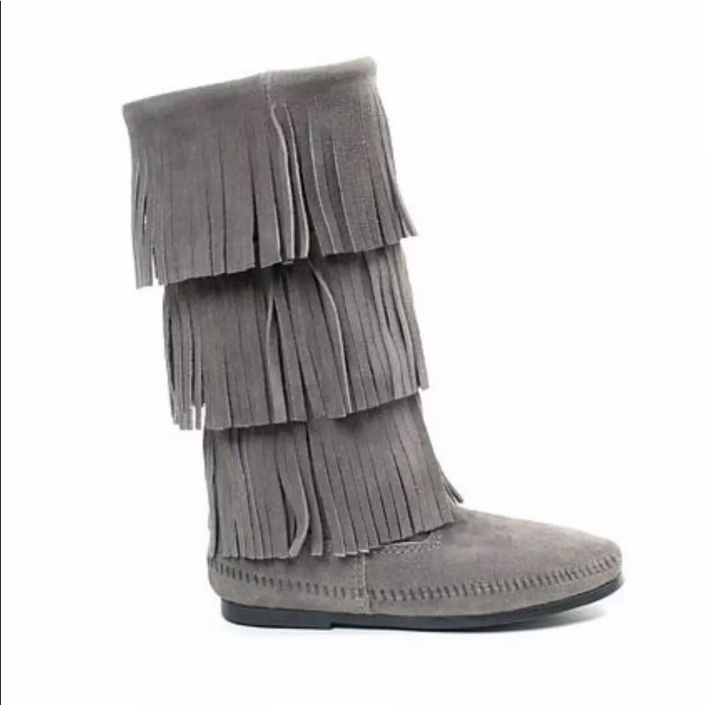 Minnetonka boots gray